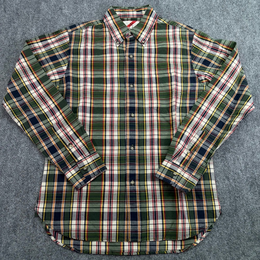 BEST MADE CO Shirt Mens Small Multi Plaid Linen Blend Button Down Long‎ Sleeve